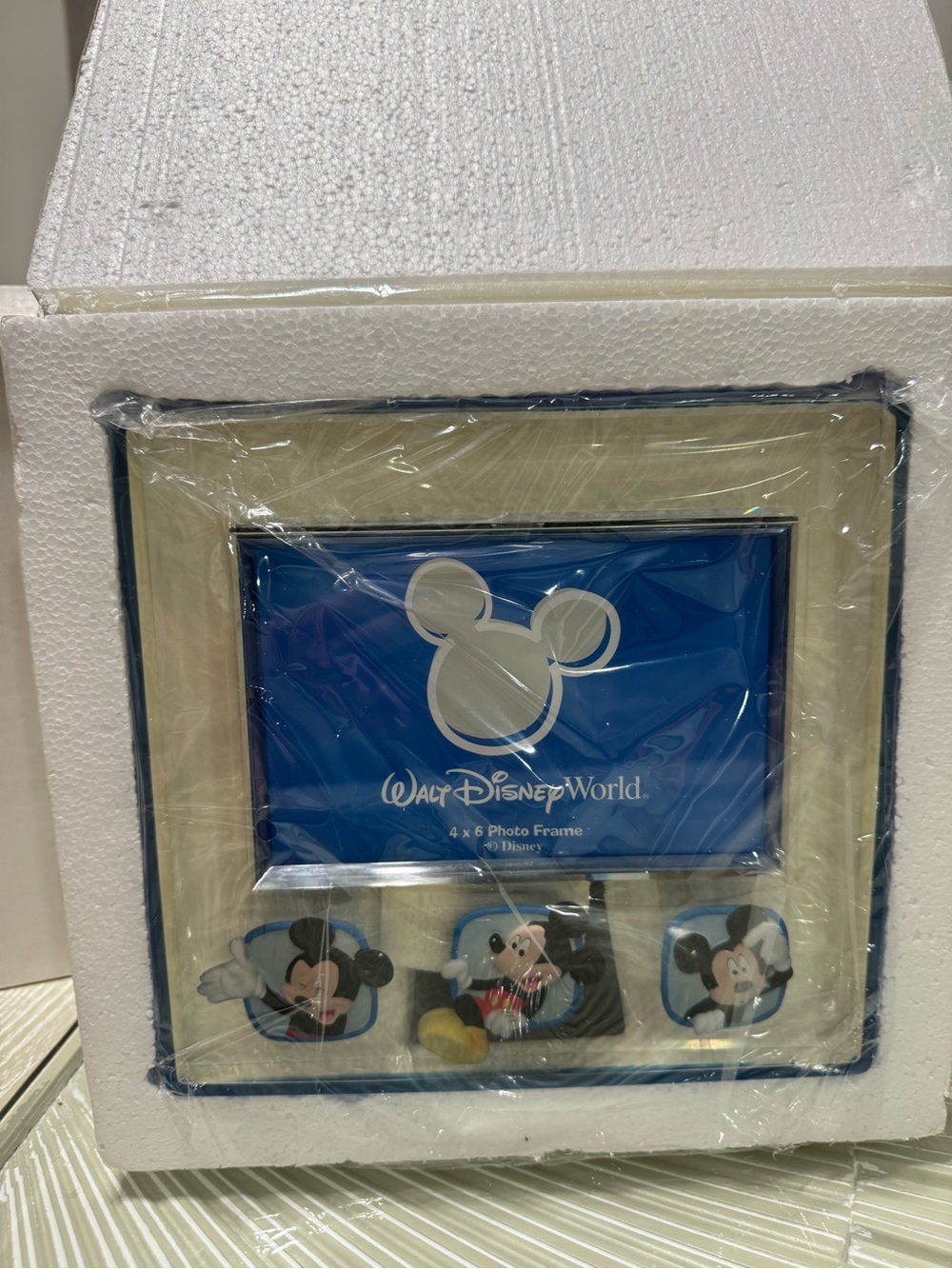 Vintage Walt Disney World Mickey Mouse 4x6 Clear Acrylic Photo Frame Disney Park